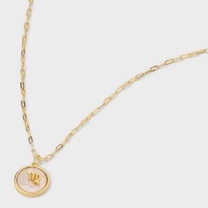 Beloved + Inspired 14K Gold Dipped Mother of Pearl Zodiac Pendant Necklace - NWT